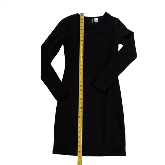 Divided H&M Black Ribbed Keyhole Long Sleeve Bodycon Dress Size 2 - Picture 4 of 16